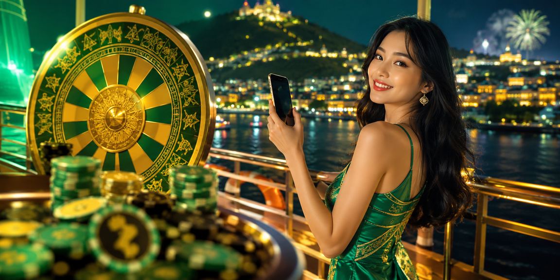Không khí lễ hội Đà Lạt với người chơi roulette và game casino trực tuyến trên điện thoại