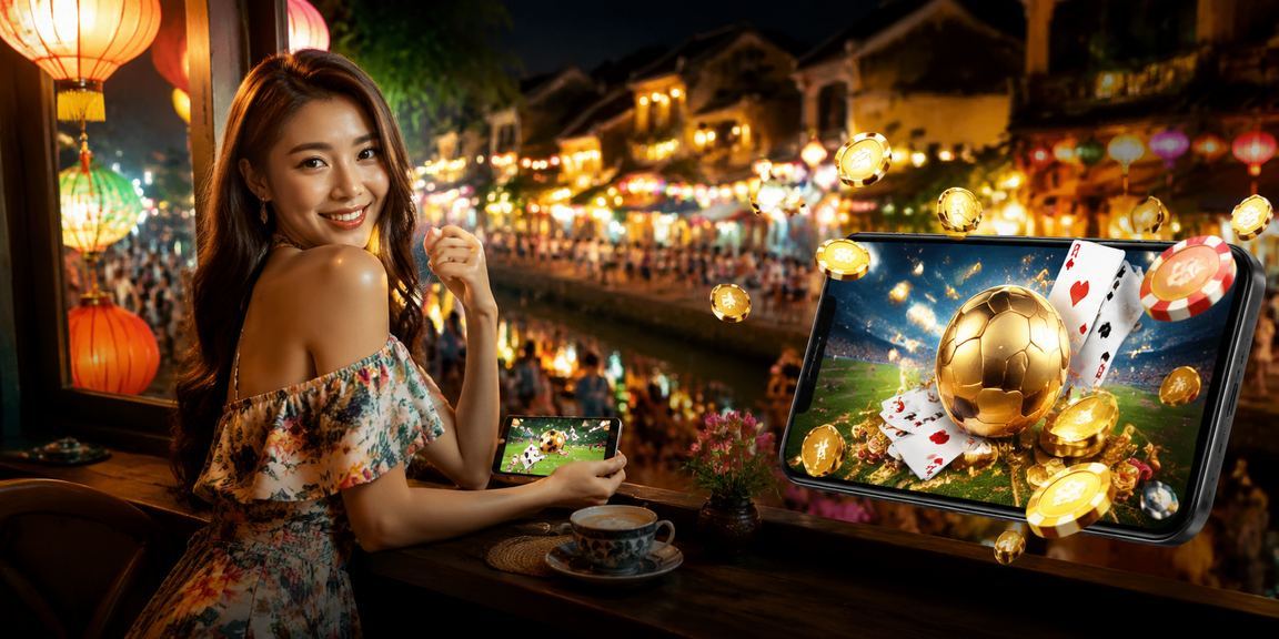 Không gian cà phê Hội An với thiết bị di động và trò chơi bài trực tuyến